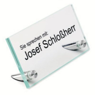 Glas Tischaufsteller Namensschilder